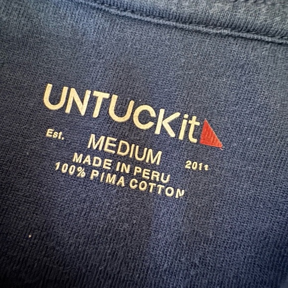 Untuckit Striped Polo T Shirt 100% Pima Cotton Men Size Medium EUC - Picture 4 of 4